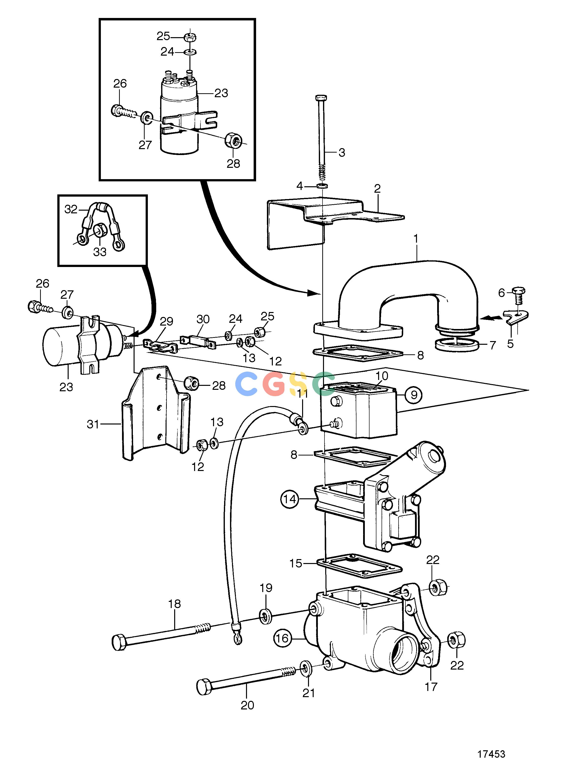 沃尔沃零件查询TAMD71B; TAMD73P-A; TAMD73WJ-AIntake and Exhaust SystemBy-pass Valve and Starter ElementEPC Volvo Penta Parts catalog