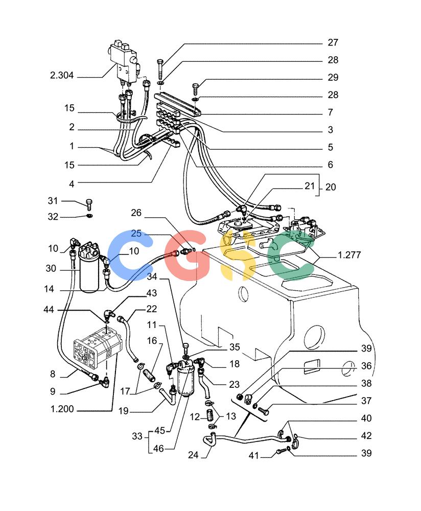 纽荷兰零件查询(FD255) - CRAWLER DOZER (N.A. VERSION) (7/95-) (2.319[01]) - STEERING CONNECTING PIPING New Holland Constructuion
