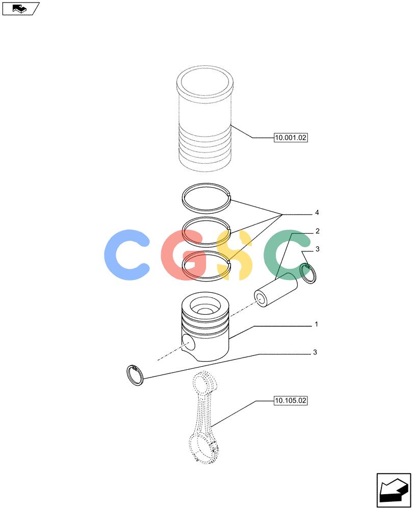 神钢零件查询(F4HFE613T A004) - ENGINE 504384900 - 84232924 (3/11-) (10.105.01) - PISTON - ENGINE (5801371818 - 504336352) Kobelco