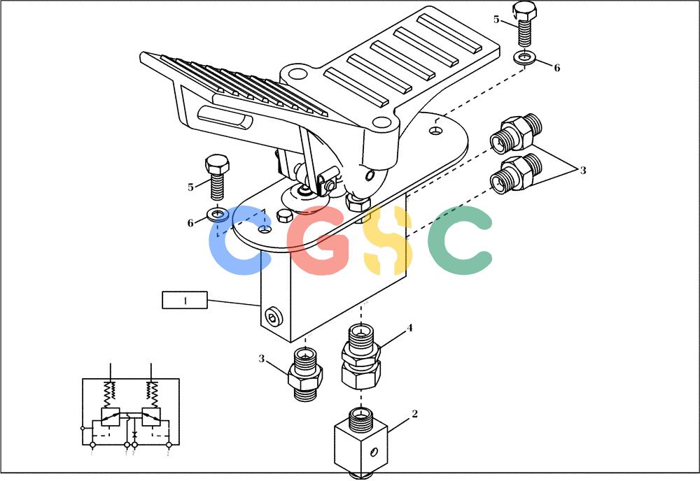 纽荷兰零件查询(EC450) - CRAWLER EXCAVATOR (SN: 750001-UP) (11/99-) (23.290[001]) - TREADLE VALVE INSTALL.MATERIAL (S/N 750001-UP) New Holland Constructuion