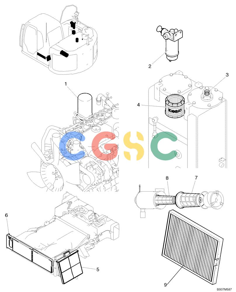 神钢零件查询(ED150) - BLADE RUNNER ACERA SR EXCAVATOR DOZER (TIER 3 ) ASN YL06-01201 (5/08-12/12) (01-01[00]) - FUEL FILTER & OIL FILTER ELEMENTS Kobelco