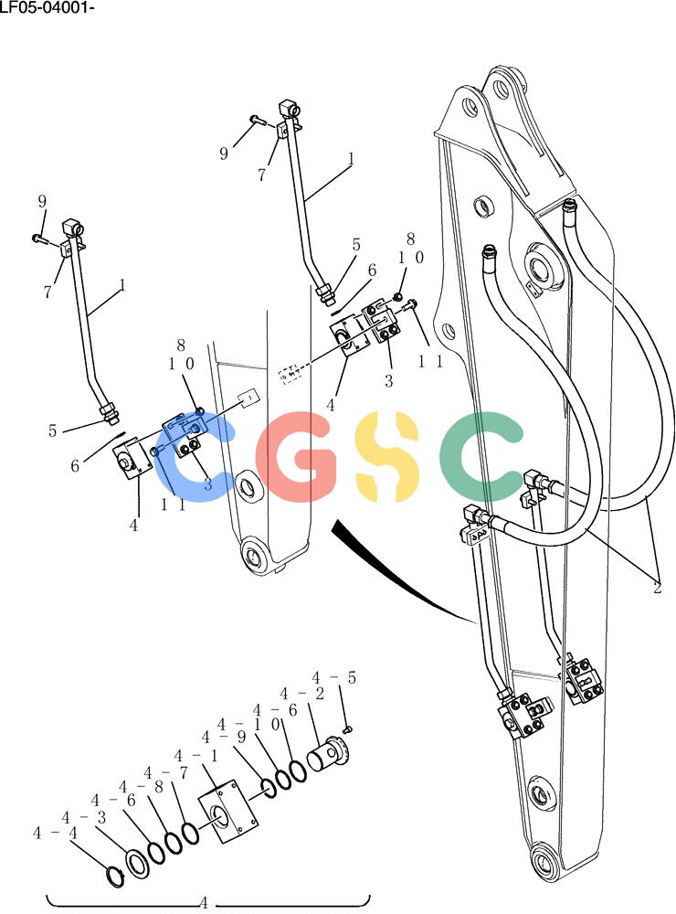 纽荷兰零件查询(E80BMSR) - CRAWLER EXCAVATOR ASN LF05-04001 - (N8TA18060) (874-60-1[1]) - HYD LINES, ARM 2. 13M New Holland Constructuion