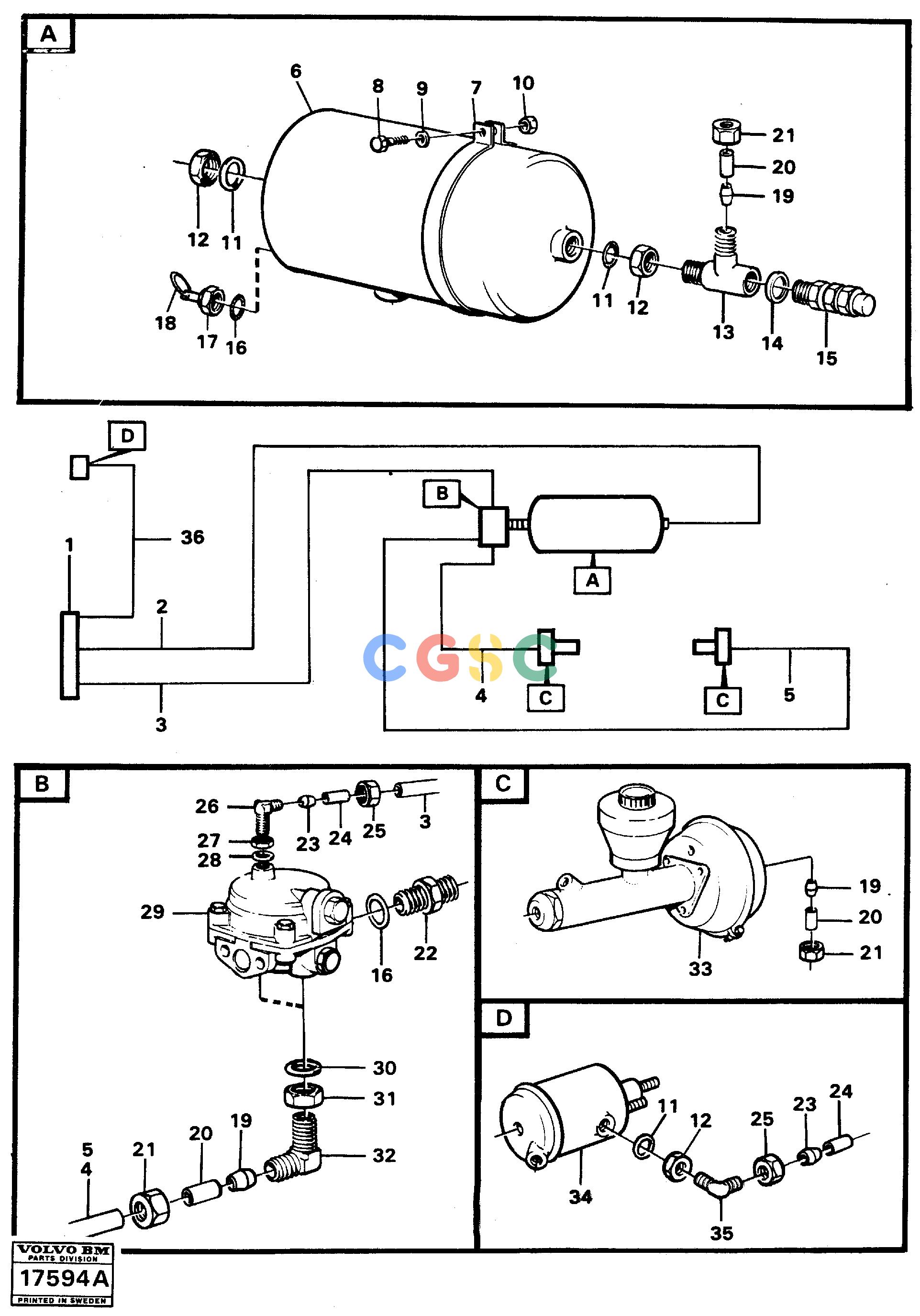 沃尔沃零件查询A25 VOLVO BM Brake circuit, trailer 6x4, 6x6VOLVO BM A25 NoneNoneNoneAutodata Volvo online