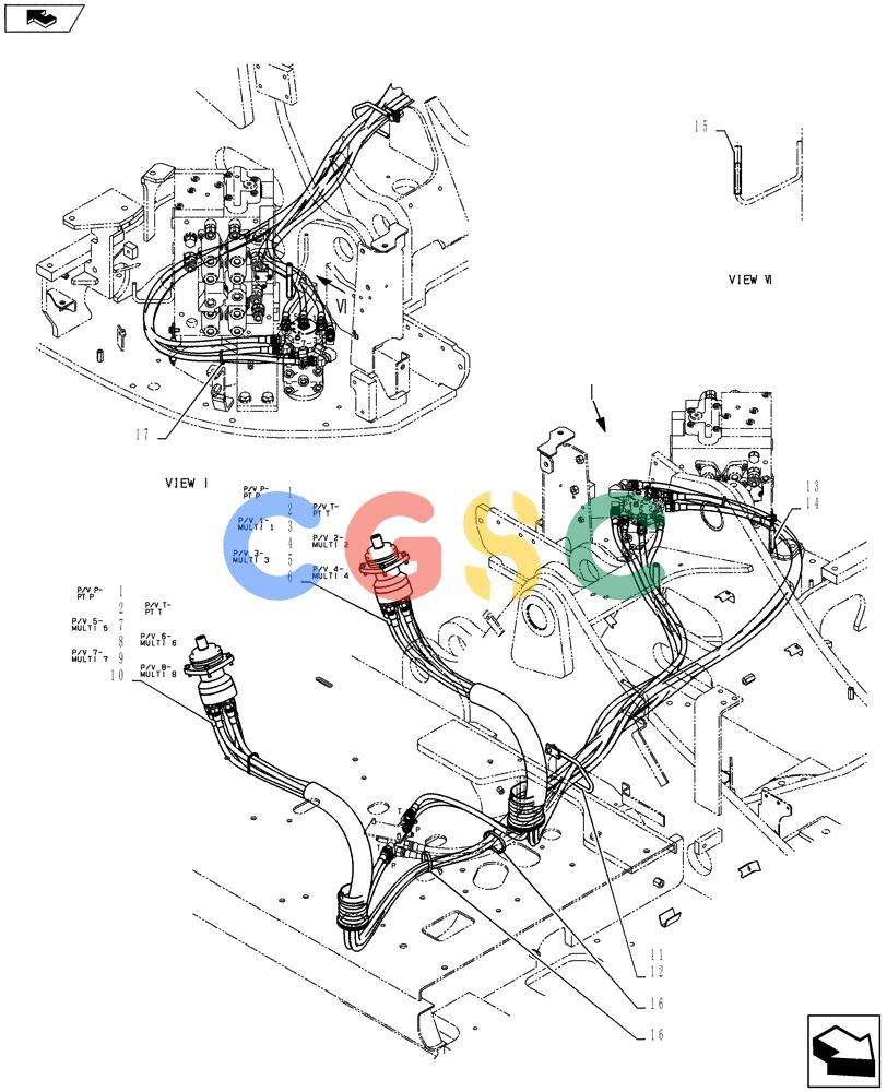 纽荷兰零件查询(E135BSRLC) - CRAWLER EXCAVATOR ASN YH06-08001 (01-035[01]) - CONTROL LINES, REMOTE New Holland Constructuion