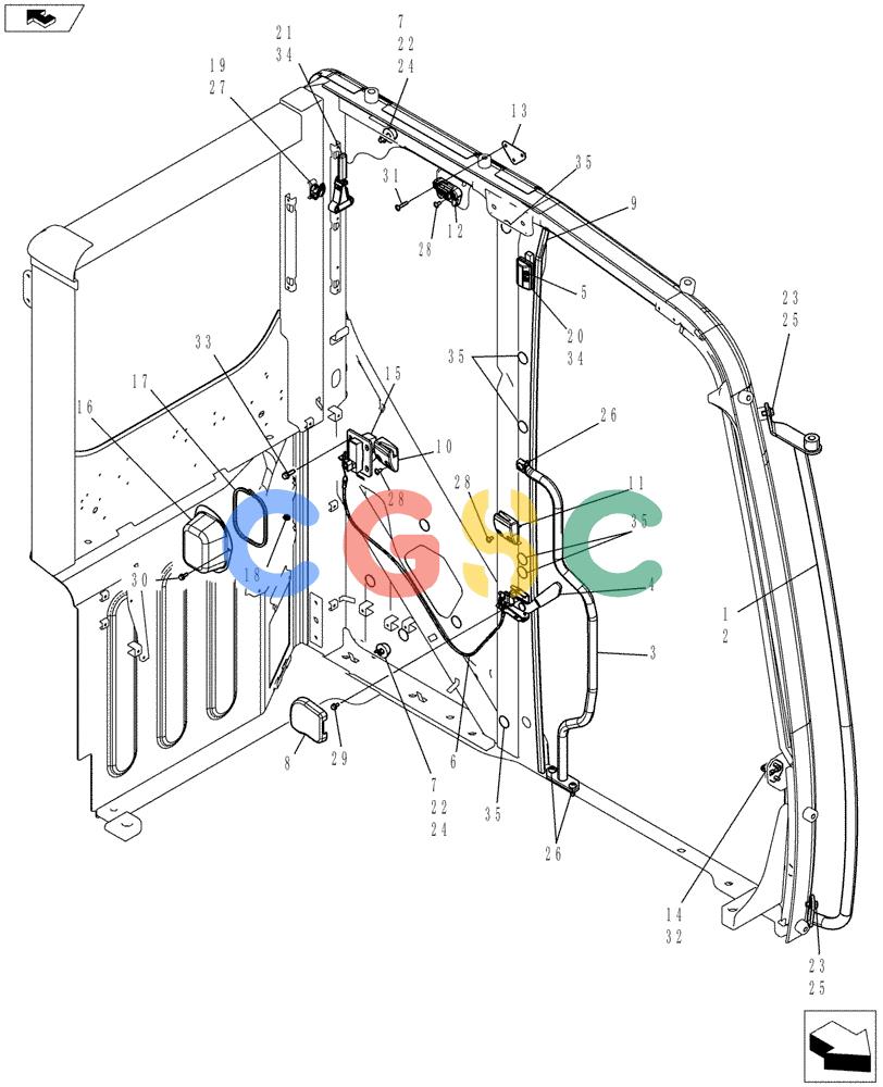 纽荷兰零件查询(E70BSR) - COMPACT CRAWLER EXCAVATOR ASN YT06-18001 (01-062[03]) - CAB INSTALLATION New Holland Constructuion