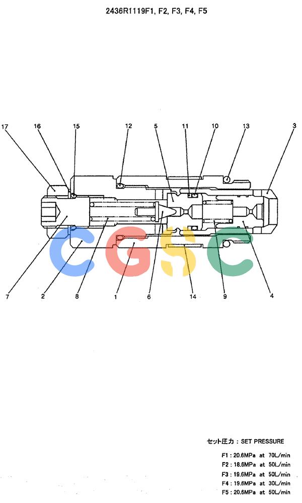 神钢零件查询(ED150) - BLADE RUNNER EXCAVATOR/DOZER ASN YH02-01384 (4/02-12/03) (04-001) - VALVE ASSY, RELIEF Kobelco
