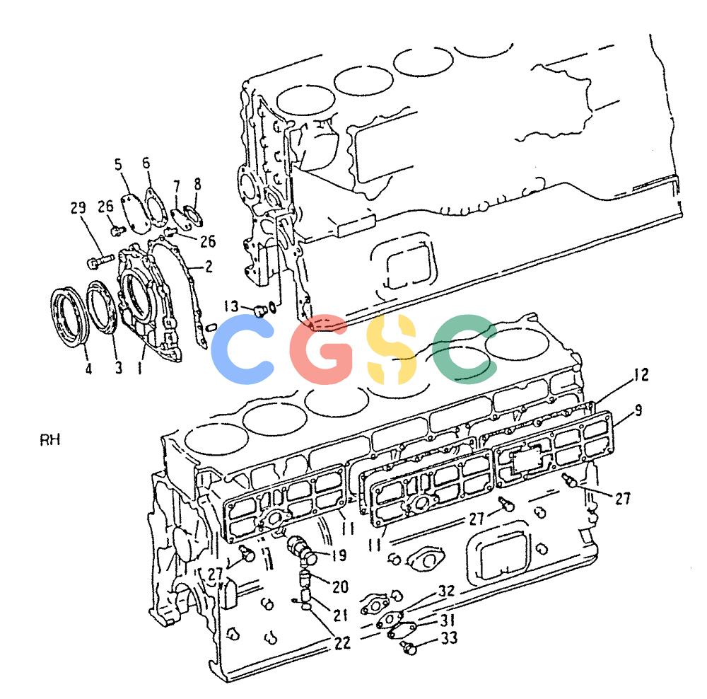 神钢零件查询(6D22-TC) - MITSUBISHI DIESEL ENGINE - K912, K912LC, & K916 (1/83-12/06) (01-024) - ENGINE ATTACHING PARTS 020-460D Kobelco