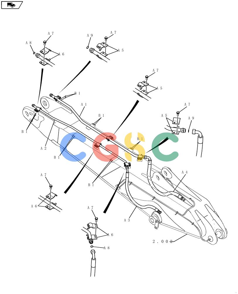 纽荷兰零件查询(E235BSR) - CRAWLER EXCAVATOR (5/07-) (2.032[01]) - BOOM PIPING - 2-PIECE BOOM New Holland Constructuion