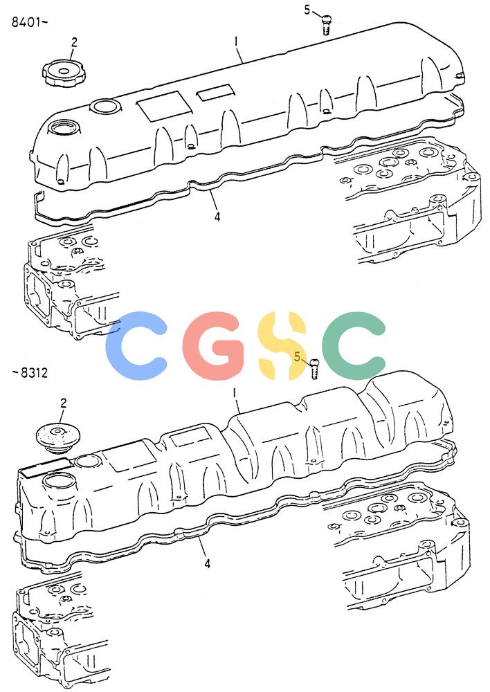 神钢零件查询(6D15) - MITSUBISHI DIESEL ENGINES - K907D & K907LC EXCAVATORS (1/86-12/06) (01-007) - ROCKER COVER Kobelco