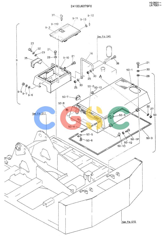神钢零件查询(K907DLC) - EXCAVATOR ASN YG0501 (1/86-12/03) (02-018[02]) - GUARD ASSY P/N 24100J6079F6 Kobelco
