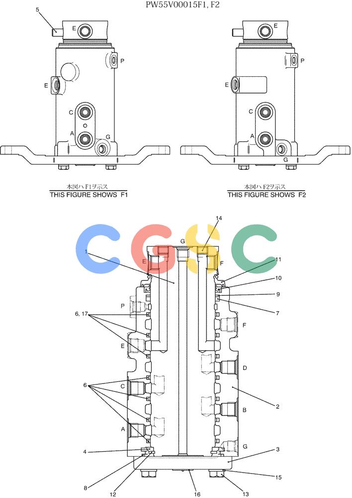 纽荷兰零件查询(E35SR) - COMPACT CRAWLER EXCAVATOR ASN PX13-15001 (N6TN61732) (NA) (1/06-) (07-045) - JOINT ASSY, SWIVEL New Holland Constructuion