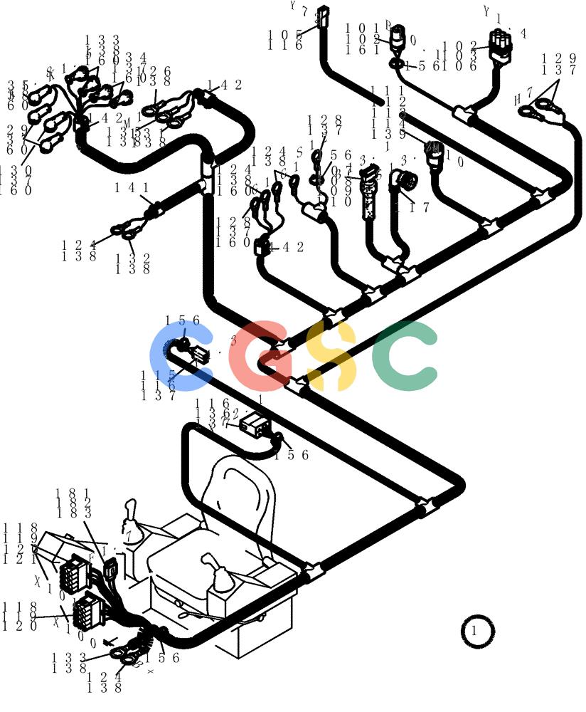 纽荷兰零件查询(EC130) - CRAWLER EXCAVATOR (4/99-) (32.253[003]) - CABLE HARNESS MOTOR (S/N 11701-11740) New Holland Constructuion
