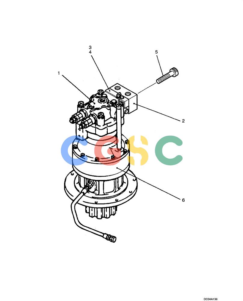 纽荷兰零件查询(EH130) - CRAWLER EXCAVATOR (3/04-) (08 -32[00]) - SWING MOTOR ASSY (YY15V00004F1) New Holland Constructuion