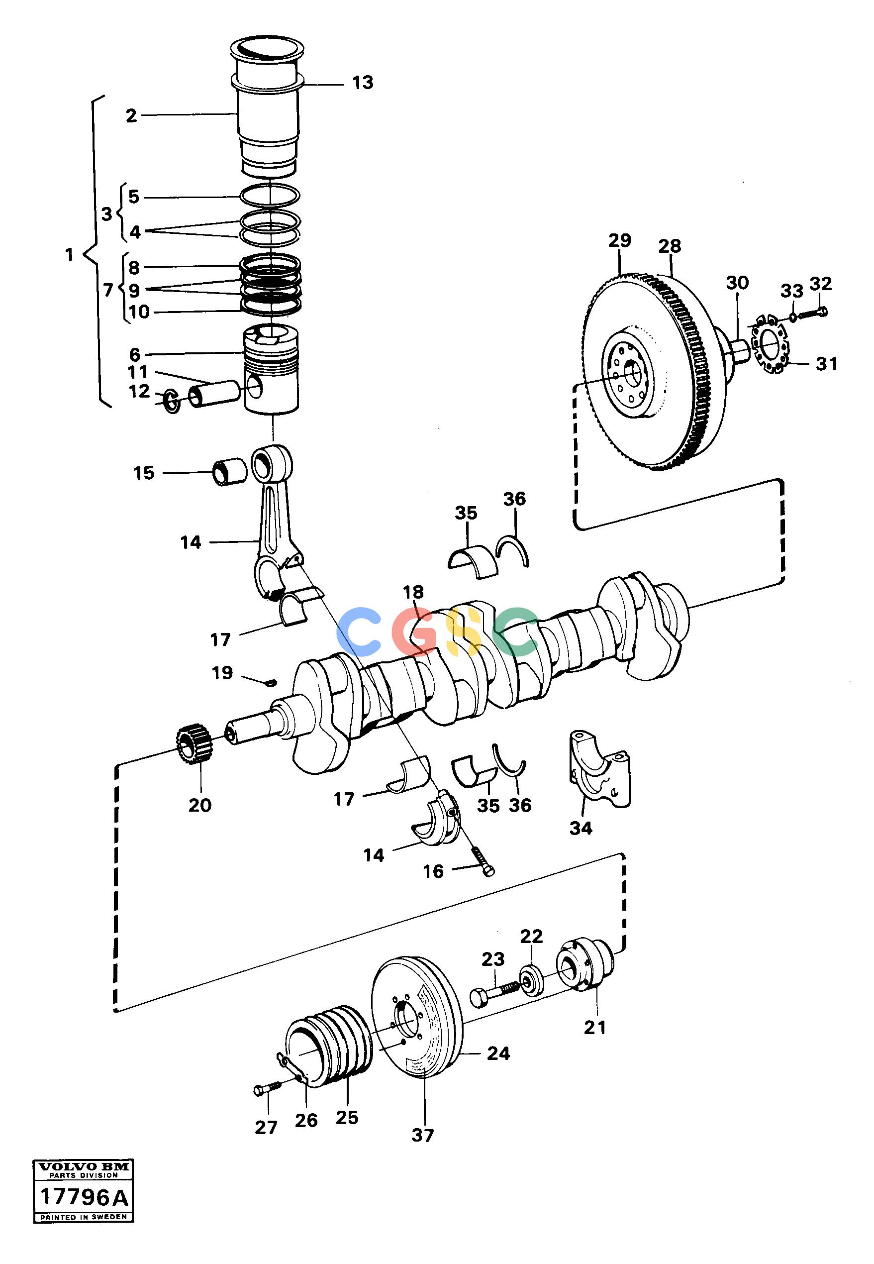 沃尔沃零件查询4600B Crankshaft and related parts4600B NoneNoneNoneAutodata Volvo online