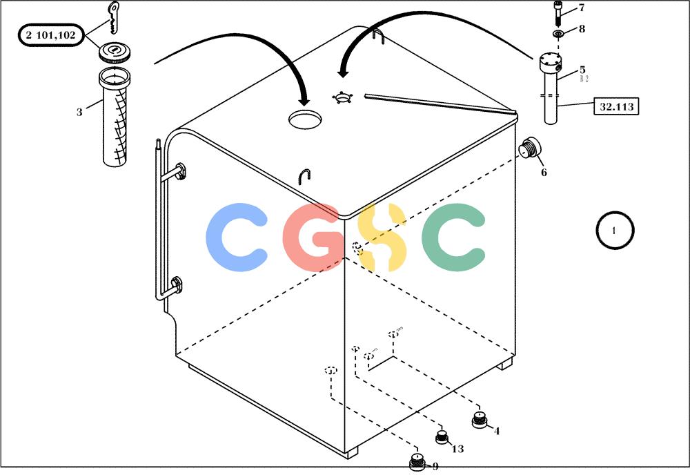 纽荷兰零件查询(EC350) - CRAWLER EXCAVATOR (2/00-) (10.201[001]) - FUEL TANK MOUNTING PARTS (S/N 735003-UP) New Holland Constructuion