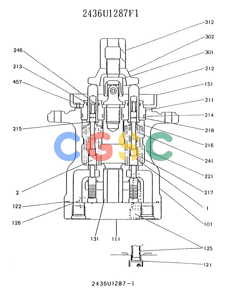 神钢零件查询(K903) - MARK II EXCAVATOR BTW LE6601 - LE7871 (1/88-12/03) (11-050) - VALVE ASSY, PILOT (P/N 2436U1287F1) Kobelco