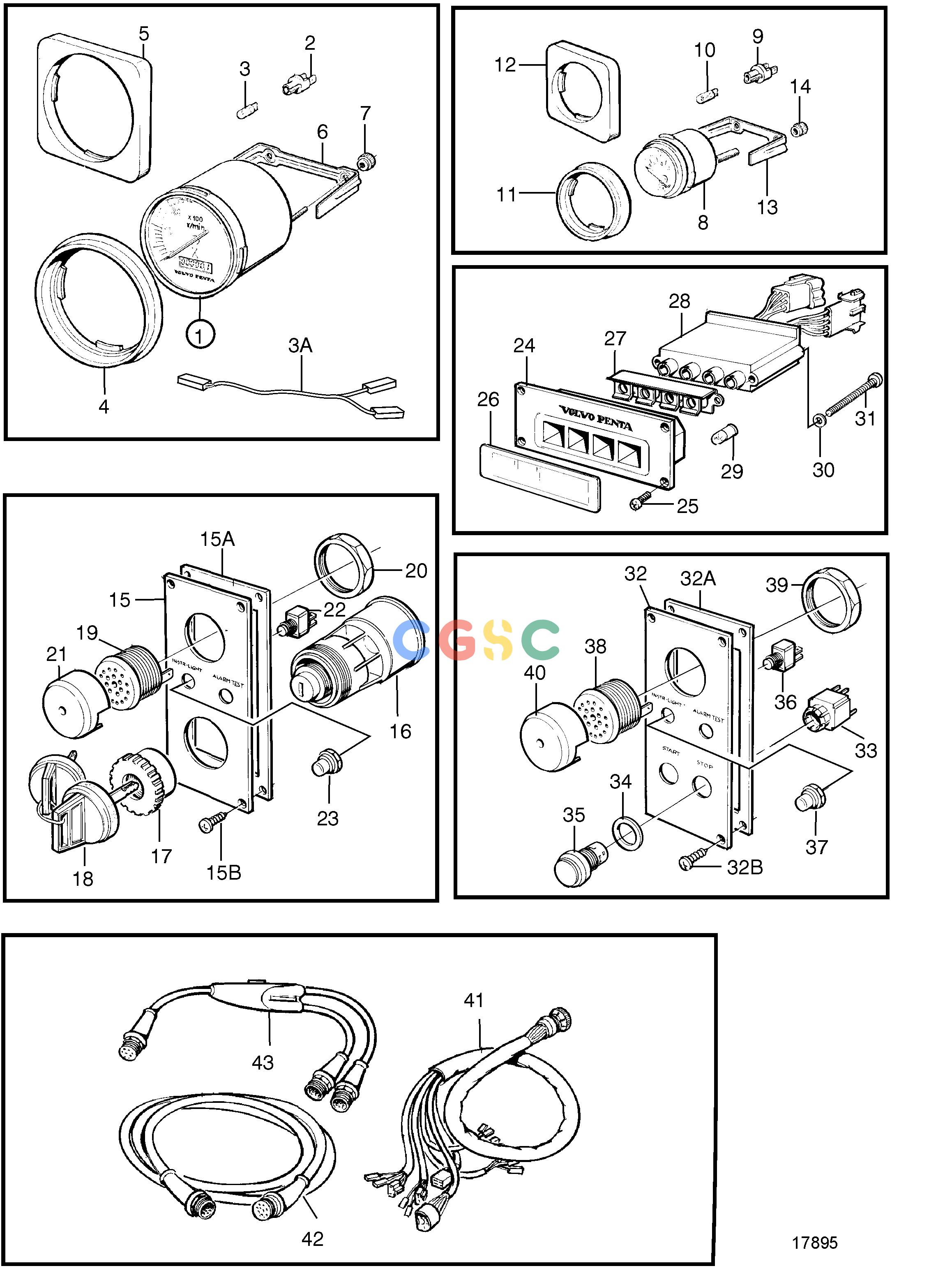 沃尔沃零件查询TMD121C; TAMD121C; TAMD121D; TAMD122C; TAMD122DElectrical SystemInstruments for Separate Mounting, 24VEPC Volvo Penta Parts catalog