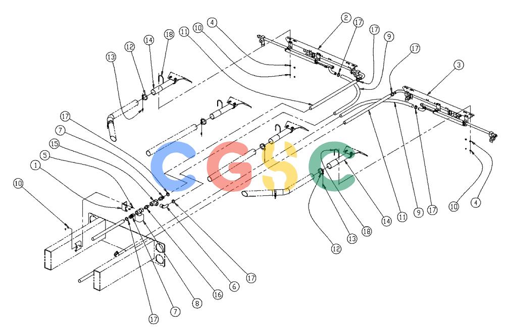 凯斯零件查询(437) - FLEX-AIR APPLICATOR (5/98-2/99) (10-018) - WET BOOM, 2.5, REAR TUBE Case Agriculture