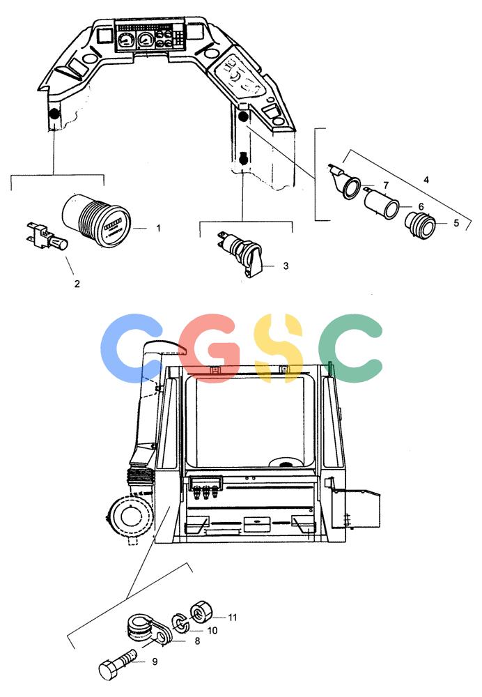 纽荷兰零件查询(AD250) - ARTICULATED DUMP TRUCK (7/01-) (5.652/1[20A]) - ROPS CAB - ELECTRIC COMPONENTS New Holland Constructuion