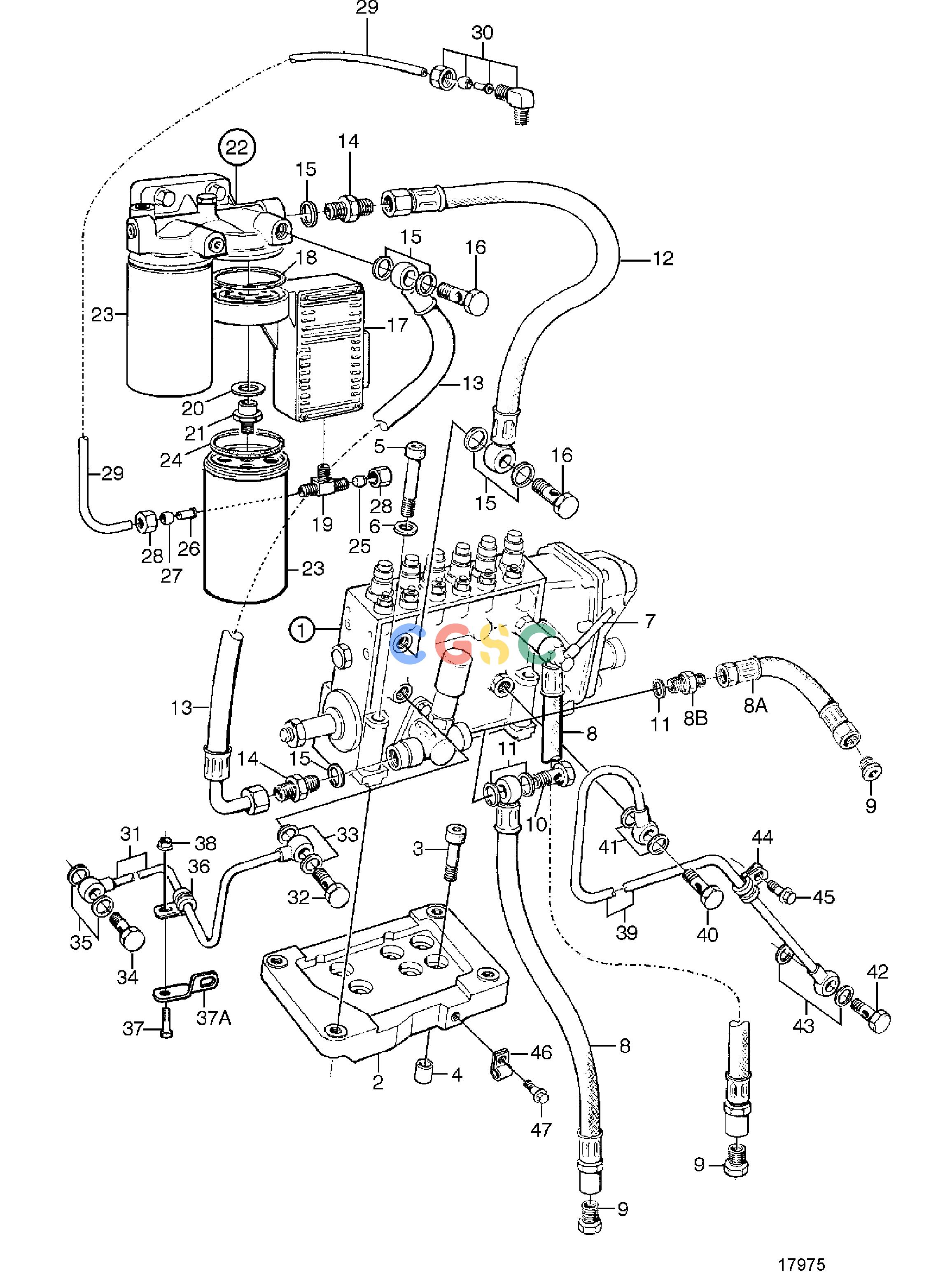 沃尔沃零件查询TAMD71B; TAMD73P-A; TAMD73WJ-AFuel SystemFuel Injection Pump and Fuel FilterEPC Volvo Penta Parts catalog