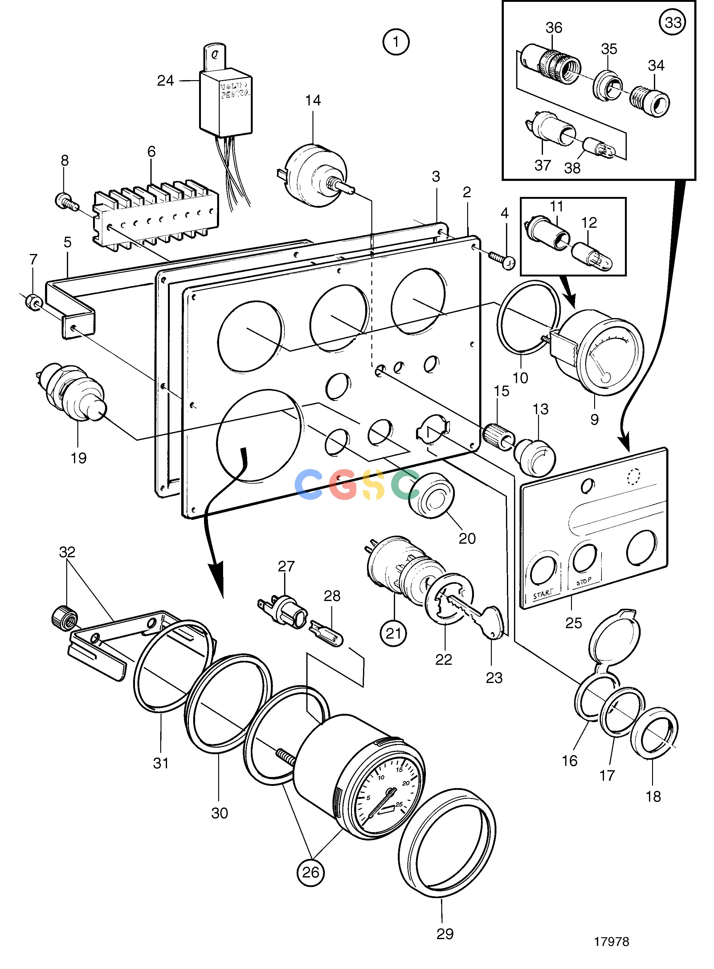 沃尔沃零件查询TAMD165A; TAMD165C; TAMD165P; TAMD165A-A; TAMD165C-A; TAMD165P-AElectrical SystemMain Instrument Panel 24V. Classifiable SN1101054004/XXXXX-EPC Volvo Penta Parts catalog