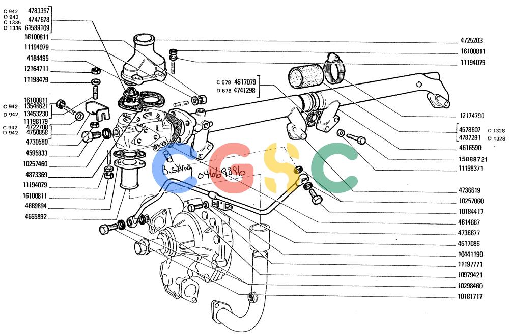 纽荷兰零件查询(FD20) - CRAWLER DOZER (A4.02[002]) - WATER PUMP AND LINES New Holland Constructuion