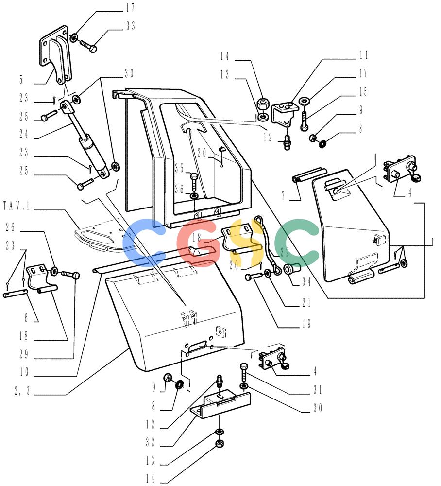 纽荷兰零件查询(DC150LT) - CRAWLER DOZER (6/00-) (5.645[02]) - ROPS SUPPORT New Holland Constructuion