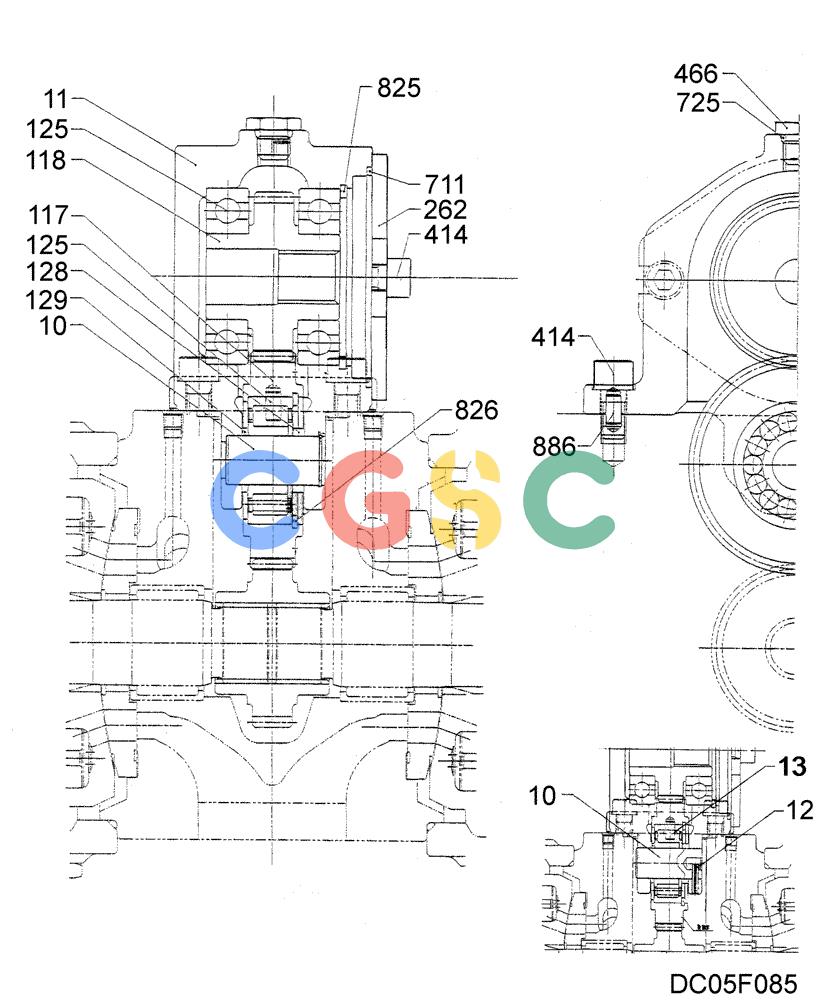 纽荷兰零件查询(E215B) - CRAWLER EXCAVATOR - TIER 3 (ROPS CAB) ASN NBDA21800 (6/13-) (07-015[00]) - CASE ASSY, GEAR (ROTATION) New Holland Constructuion
