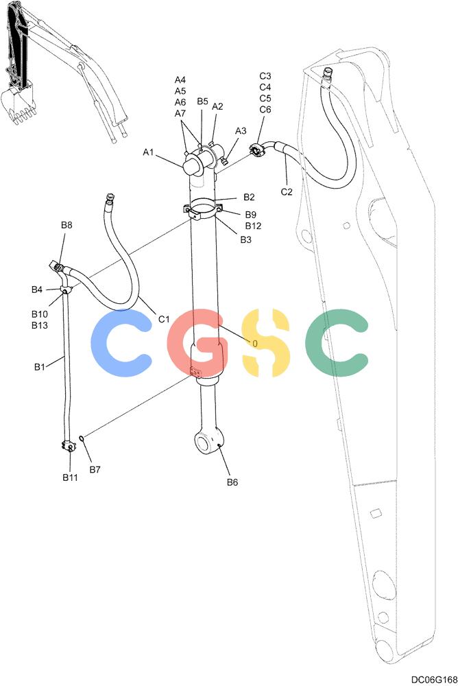 纽荷兰零件查询(E215B) - CRAWLER EXCAVATOR - TIER 3 (ROPS CAB) ASN NBDA21800 (6/13-) (03-026[00]) - HYDRAULIC LINES - ARM 2.4M, 2.94M, 3.4M New Holland Constructuion
