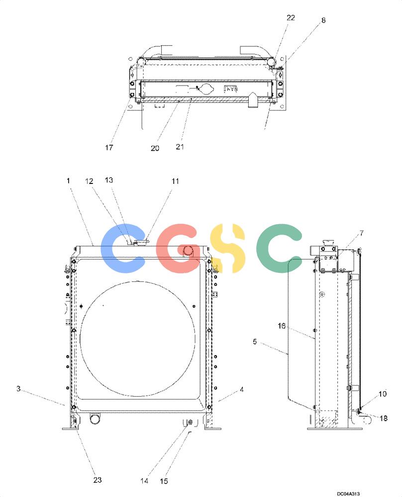 纽荷兰零件查询(E215) - CRAWLER EXCAVATOR (NA) - ASN N6DA21215 (1/06-) (02 -09[00]) - RADIATOR ASSY New Holland Constructuion