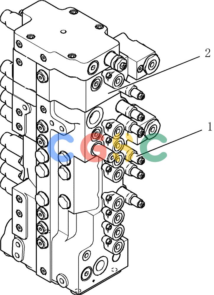 纽荷兰零件查询(E80BMSR) - CRAWLER EXCAVATOR ASN LF05-04001 - (N8TA18060) (HC005-19[1]) - VALVE ASSY, CONTROL New Holland Constructuion