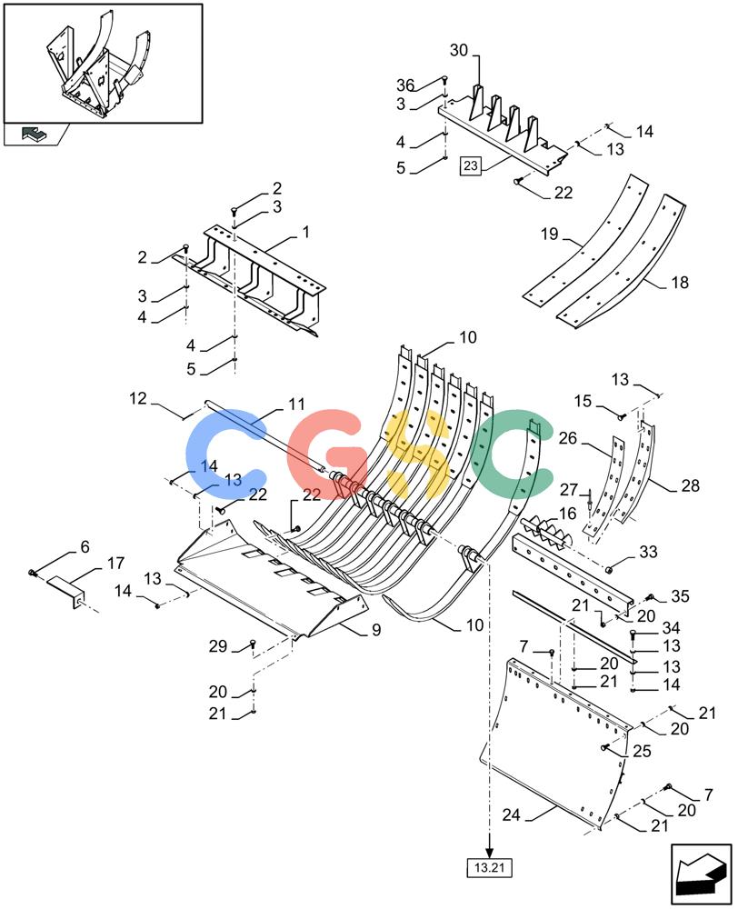 凯斯零件查询(LBX332P) - BIG RECTANGULAR BALER ''PACKER CUTTER'' (3/03-12/08) (13.22[01]) - FEED CHAMBER Case Agriculture