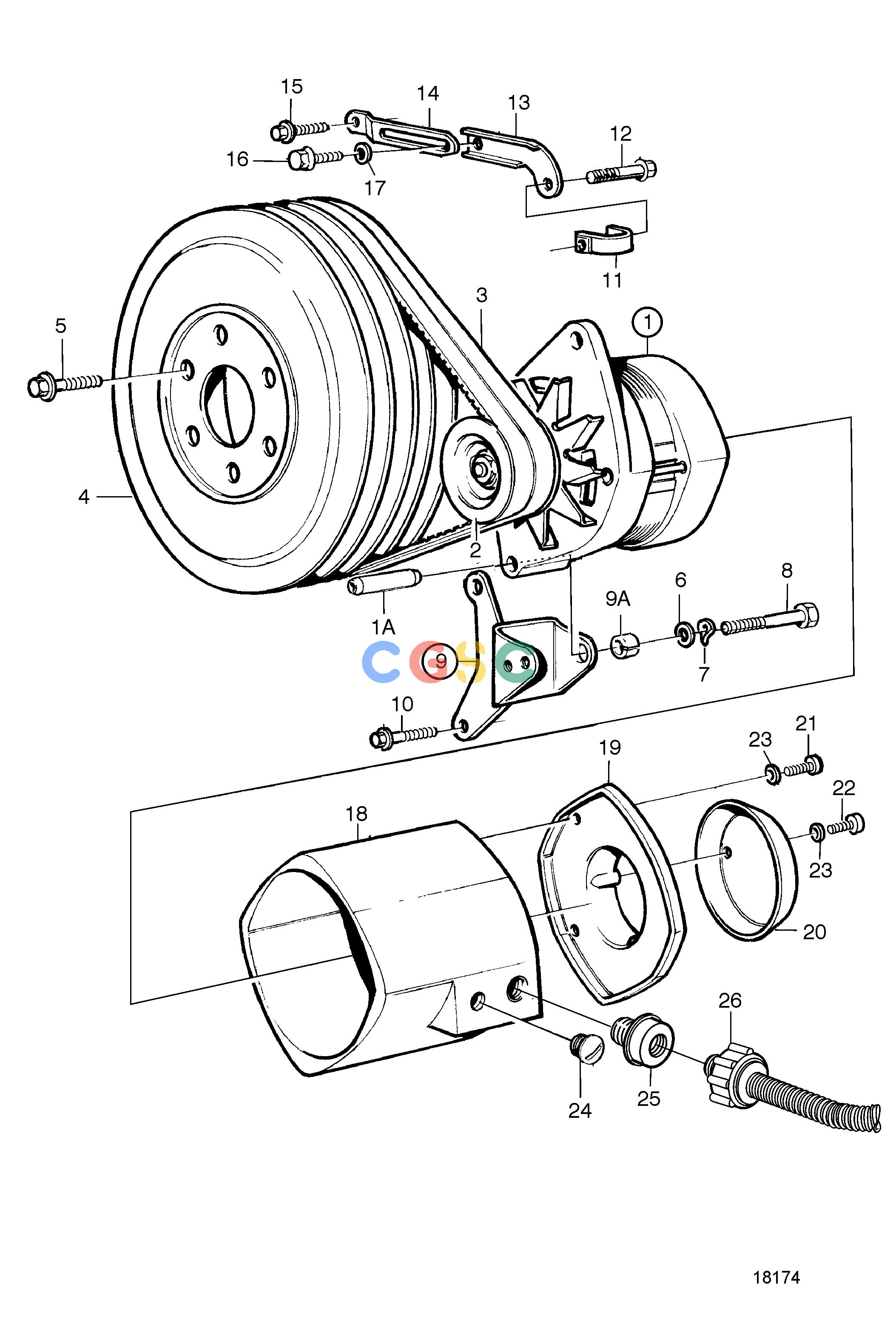 沃尔沃零件查询TAMD162C-C; TAMD163A-A; TAMD163P-AElectrical SystemStandard Alternator: STDEPC Volvo Penta Parts catalog