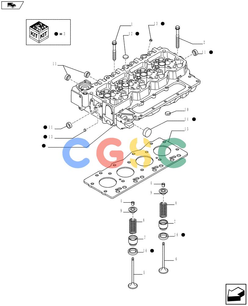 神钢零件查询(F4HFE413J A003) - ENGINE 5801404986 - 84371228 (1/10-) (10.101.01) - CYLINDER HEAD (2855482) Kobelco