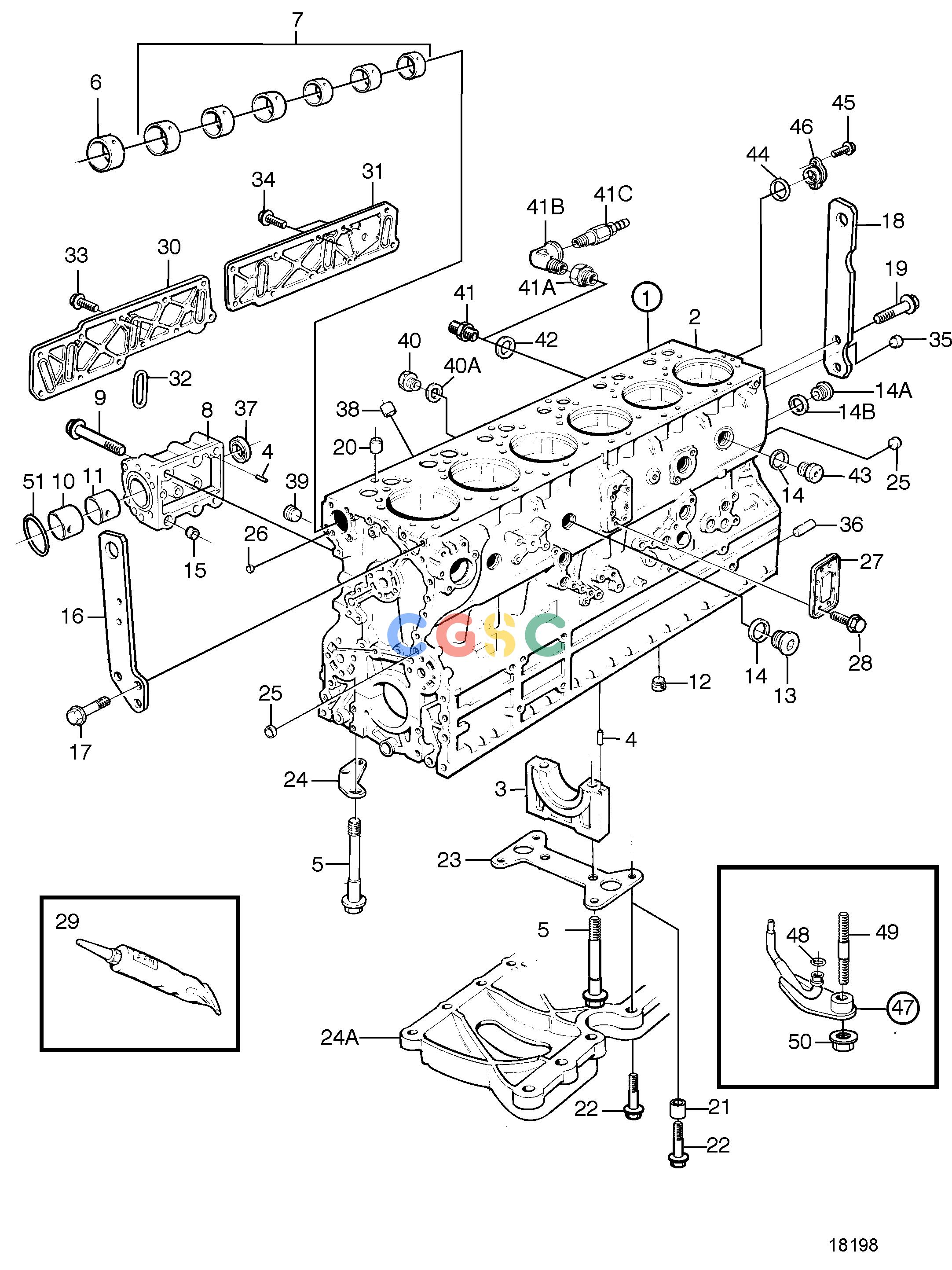 沃尔沃零件查询TAMD162C-C; TAMD163A-A; TAMD163P-AEngineCylinder BlockEPC Volvo Penta Parts catalog