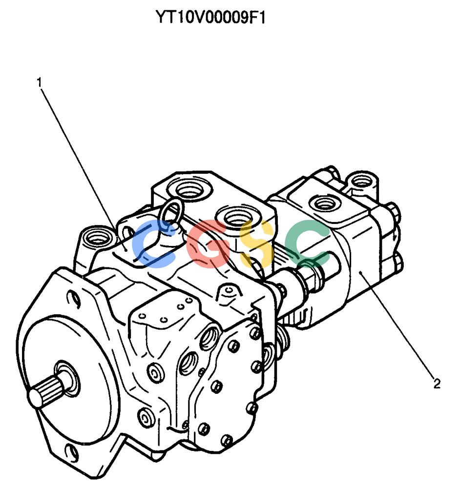 纽荷兰零件查询(E70SR) - MIDI CRAWLER EXCAVATOR ASN YT04-07175 (07-028) - PUMP ASSY (DOZER, EXTRA, BREAKER) New Holland Constructuion