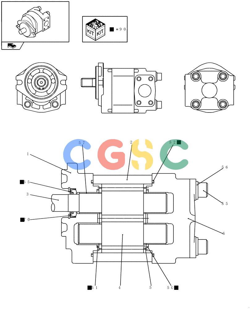 纽荷兰零件查询(E235BSR) - CRAWLER EXCAVATOR (5/07-) (1.102[01]) - PUMP ASSY GEAR - EXTRA, NIBBLER & BREAKER New Holland Constructuion