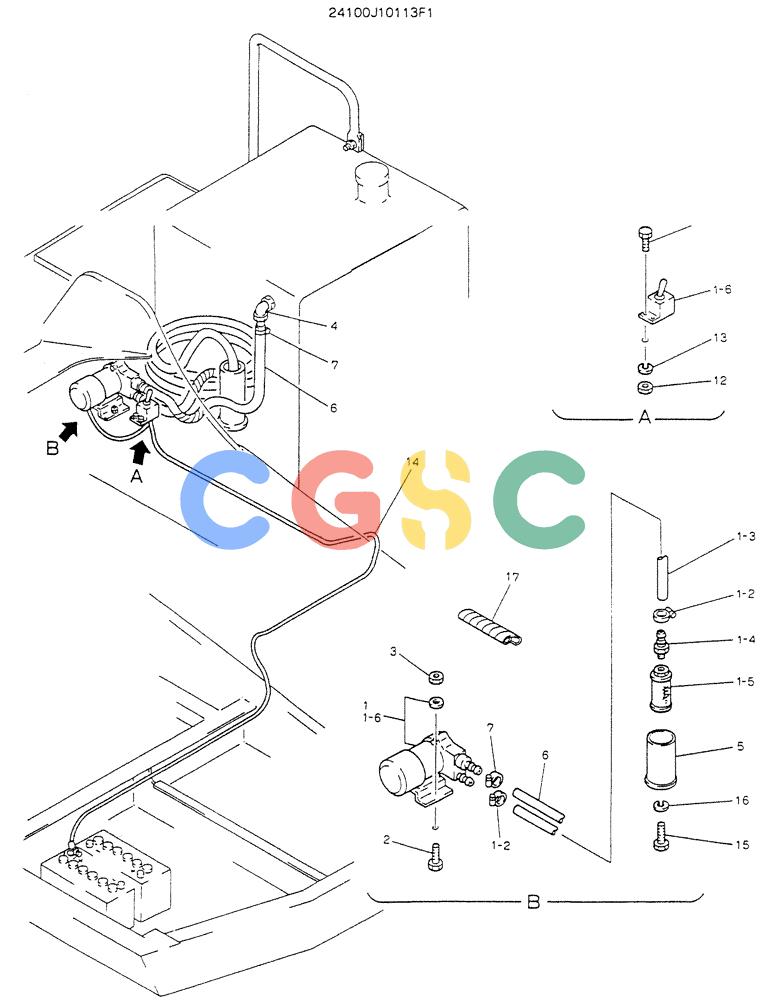 神钢零件查询(K904L) - MARK II EXCAVATOR BTW LX1501 - LX1525 (1/88-12/03) (08-001) - PUMP ASSY, FUEL Kobelco