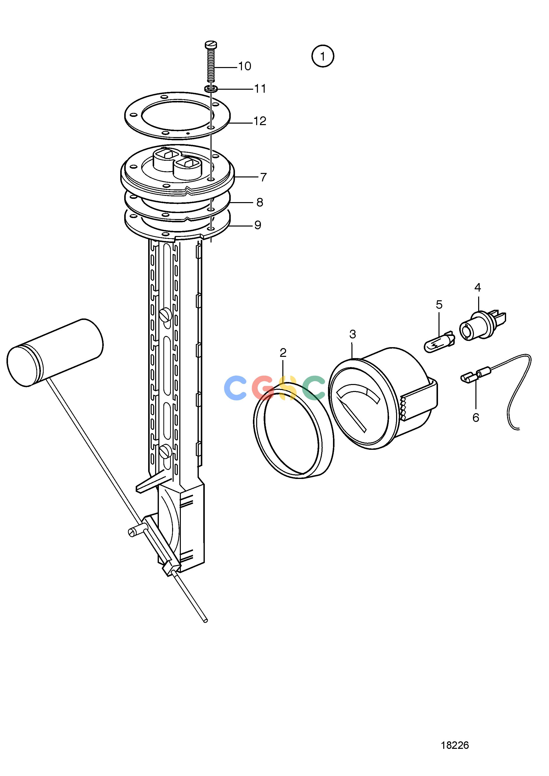 沃尔沃零件查询TAMD71B; TAMD73P-A; TAMD73WJ-AElectrical SystemTank Meter Kit for Fuel: 24VEPC Volvo Penta Parts catalog