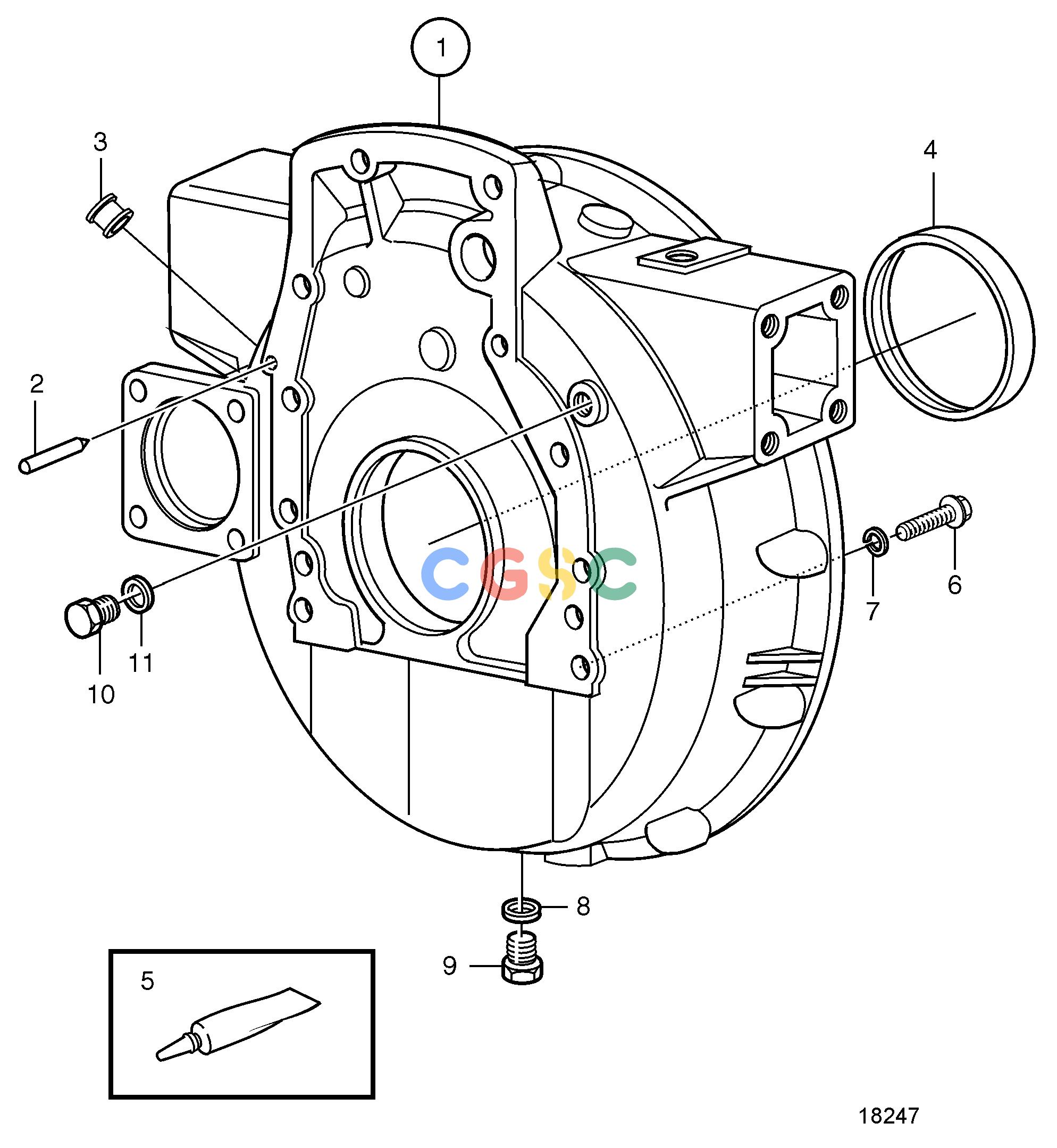 沃尔沃零件查询TAMD72P-A; TAMD72WJ-AEngineFlywheel HousingEPC Volvo Penta Parts catalog