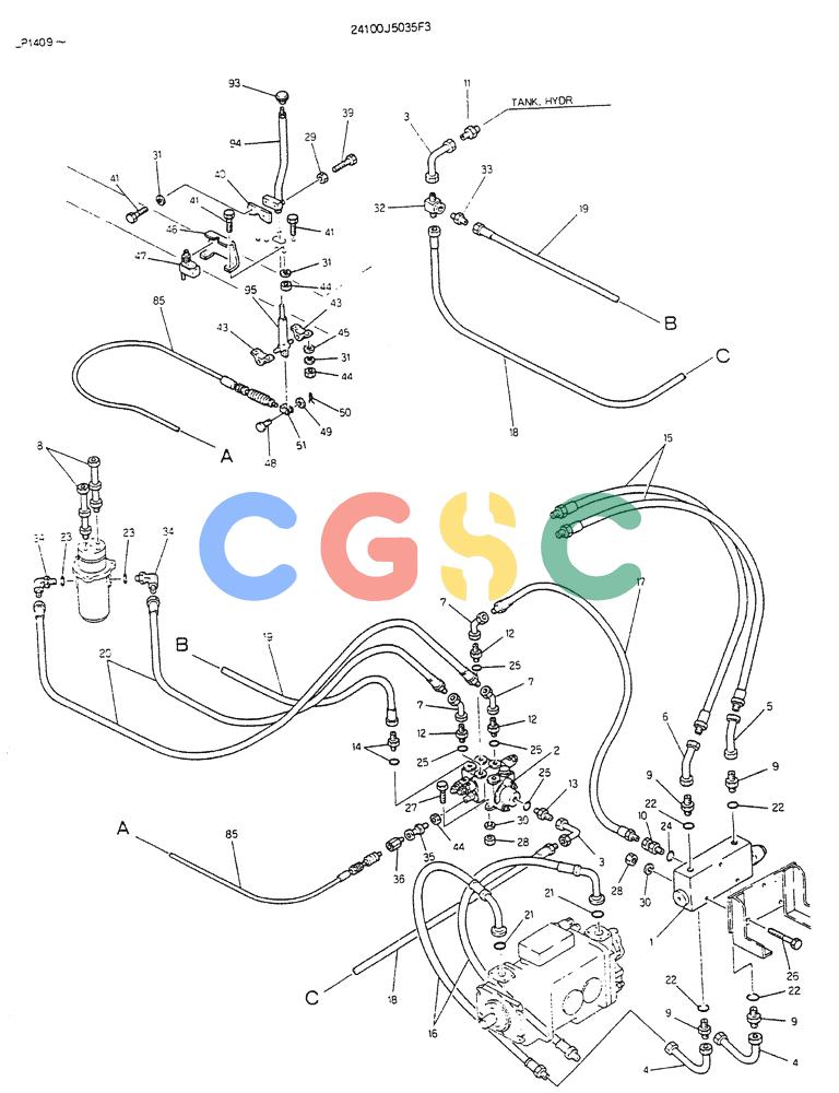 神钢零件查询(K905) - EXCAVATOR BTW LP0601 - LP1600 (1/82-12/03) (03-019[01]) - CONTROL ASSY (24100J5035F3) Kobelco