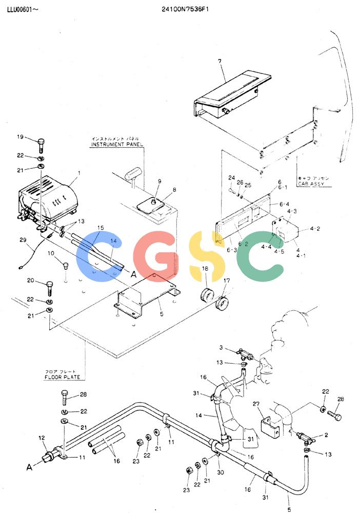 神钢零件查询(MD240C) - EXCAVATOR ASN LLU00601 (1/80-12/06) (05-010) - HEATER ASSY Kobelco