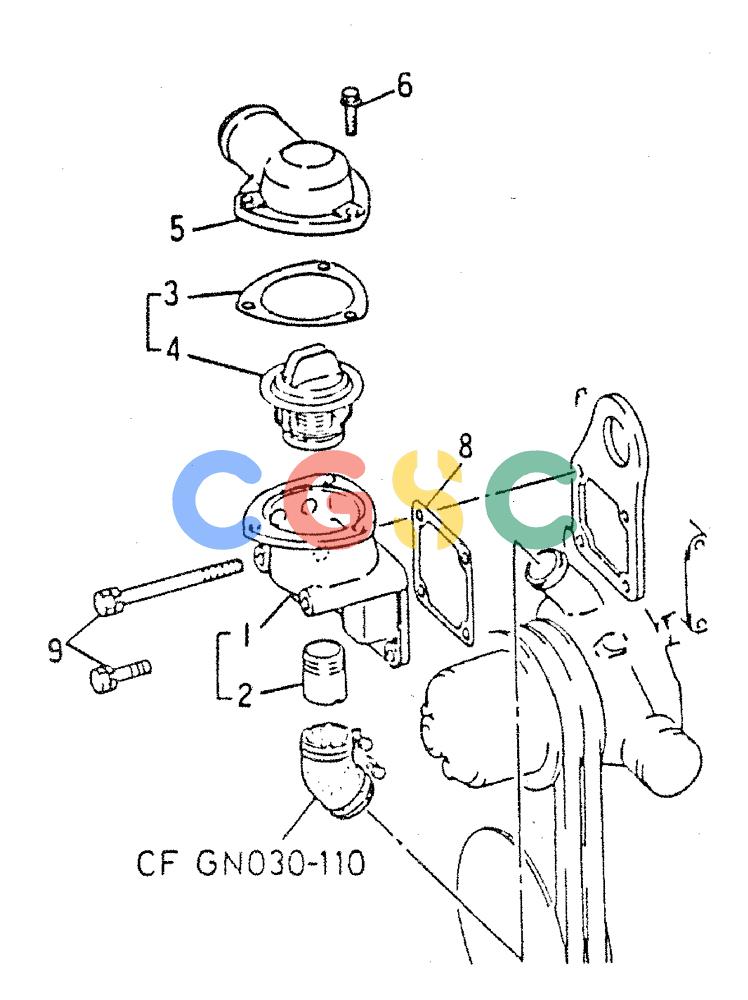 神钢零件查询(MD240C) - EXCAVATOR ASN LLU00601 (1/80-12/06) (17-029) - WATER PIPE & THERMOSTAT Kobelco