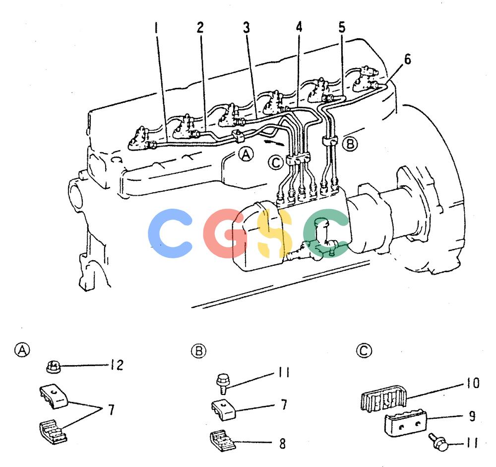 神钢零件查询(MD240C) - EXCAVATOR ASN LLU00601 (1/80-12/06) (17-046) - FUEL INJECTION PIPE Kobelco
