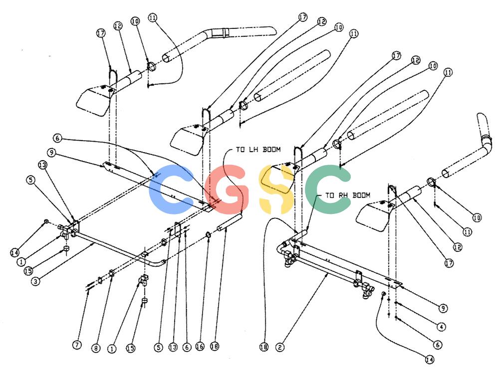 凯斯零件查询(FLEX-AIR) - APPLICATOR (1995-1997) (2/95-2/97) (12-015) - BOOM PLUMBING, 2.5, MID, R TUBE Case Agriculture