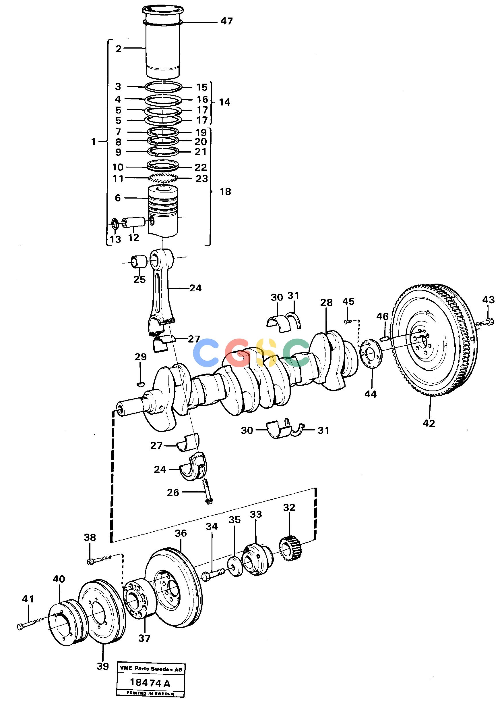 沃尔沃零件查询L120 Crankshaft and related partsVolvo BM L120 NoneNoneNoneAutodata Volvo online