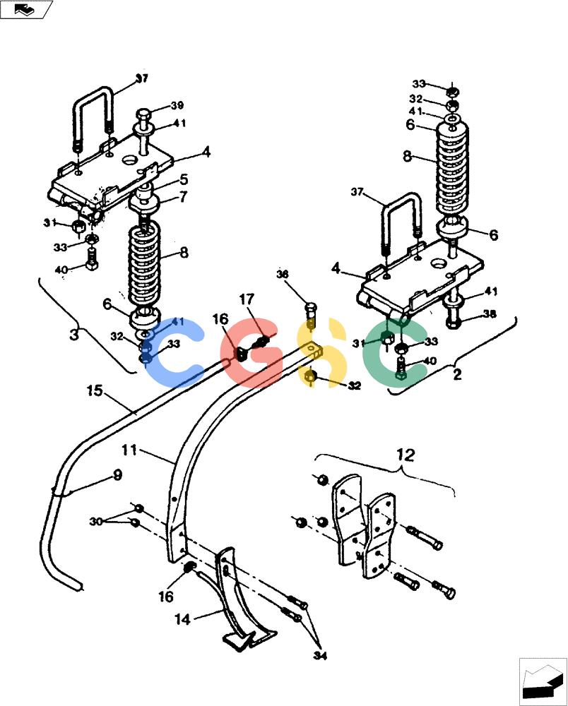 凯斯零件查询(4100 II) - DMI APPLICATOR - 1990 (1/90-12/95) (75.200.04) - SPRING SHANK ASSEMBLY Case Agriculture