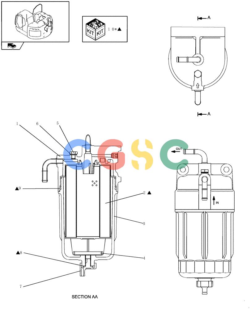 纽荷兰零件查询(E235BSR) - CRAWLER EXCAVATOR (5/07-) (1.010[02]) - FILTER ASSY New Holland Constructuion