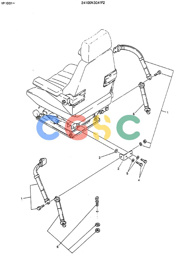 神钢零件查询(MD140BLC) - EXCAVATOR BTW YP1001 - YP1281 (1/80-12/06) (08-004) - BELT ASSY, SEAT Kobelco