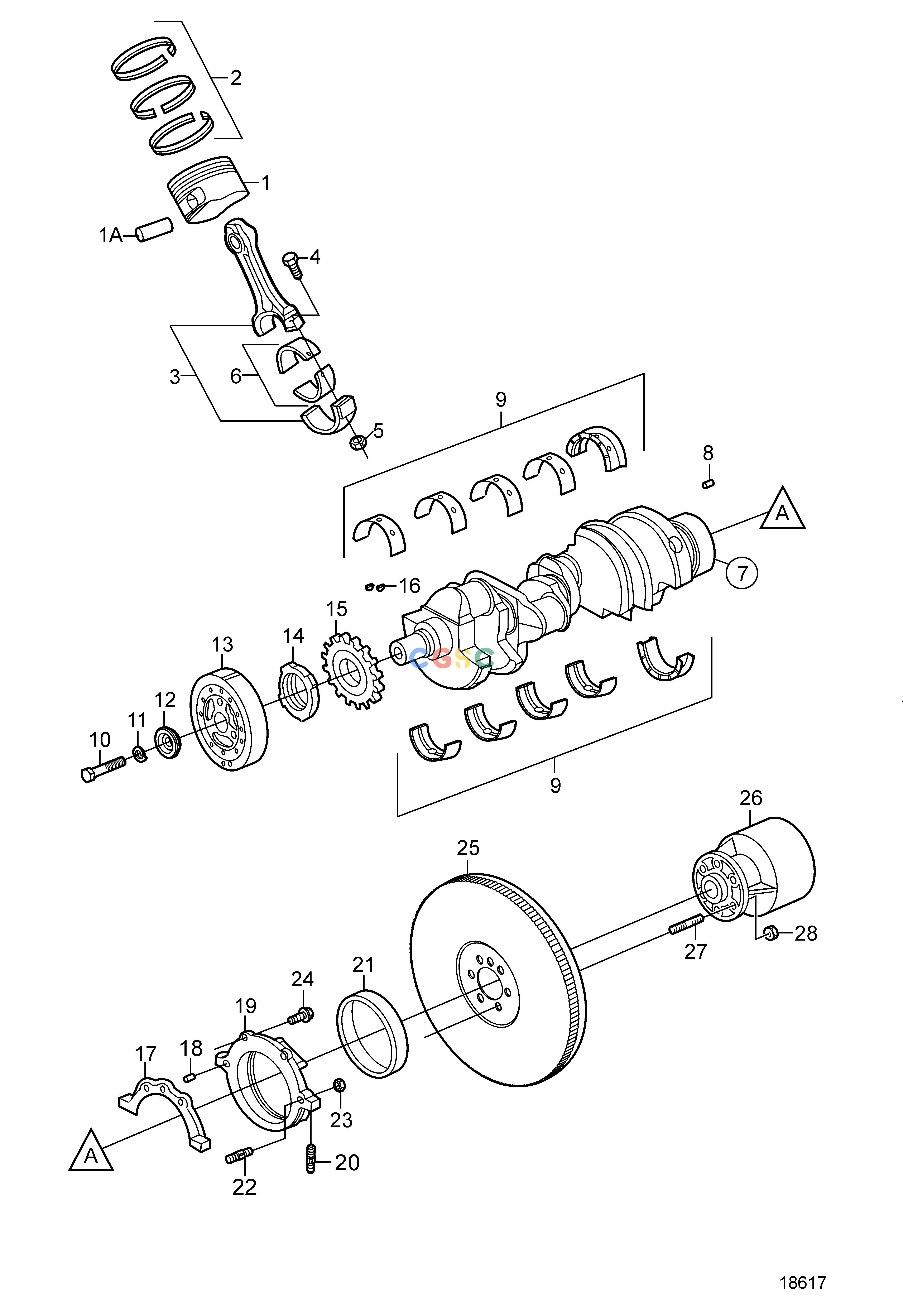 沃尔沃零件查询5.0GXi-270-REngineCrankshaft and Related PartsEPC Volvo Penta Parts catalog